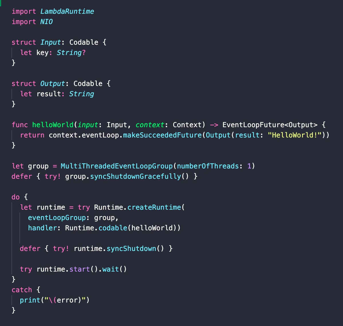 benchmark-al-ffett-hello — LambdaSwiftRuntime with NIO