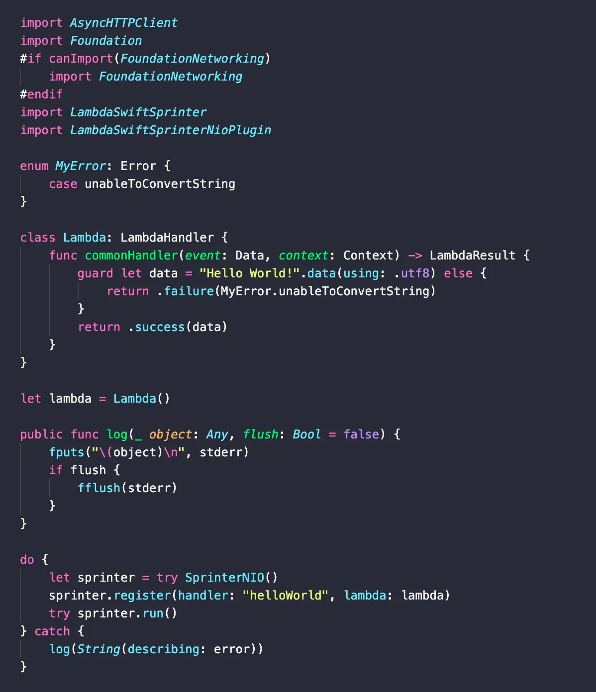 benchmark-swift-NIO-hello — SwiftSprinter with NIO AsyncHTTPClient