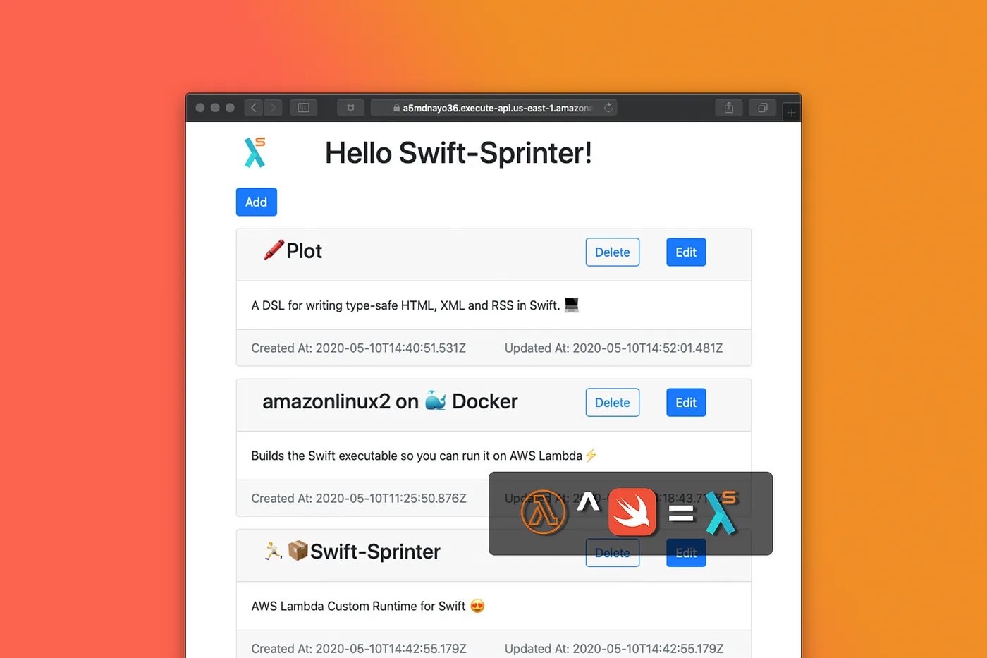 Serverless web form in Swift